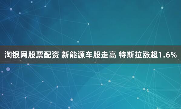 淘银网股票配资 新能源车股走高 特斯拉涨超1.6%
